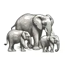 3 Elephants tattoo design idea
