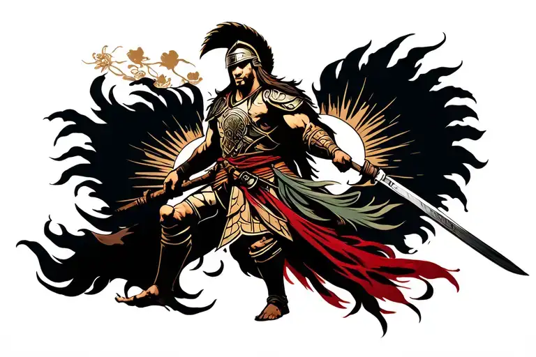 Spartan warrior tattoo design idea