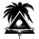 bermuda triangle tattoo design idea