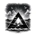 bermuda triangle tattoo design idea
