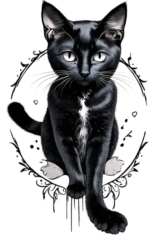 Black Batter Black Cat tattoo design idea