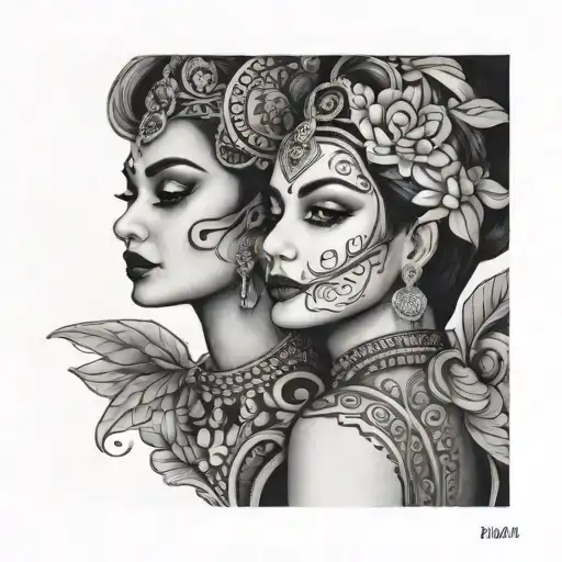 raised by kind and queen , rekha and kamble tattoo design idea