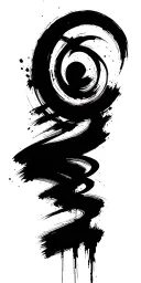 black brush strokes like designs cool use of negative space abstract tattoo design idea