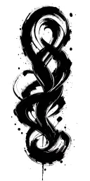 black brush strokes like designs cool use of negative space abstract tattoo design idea