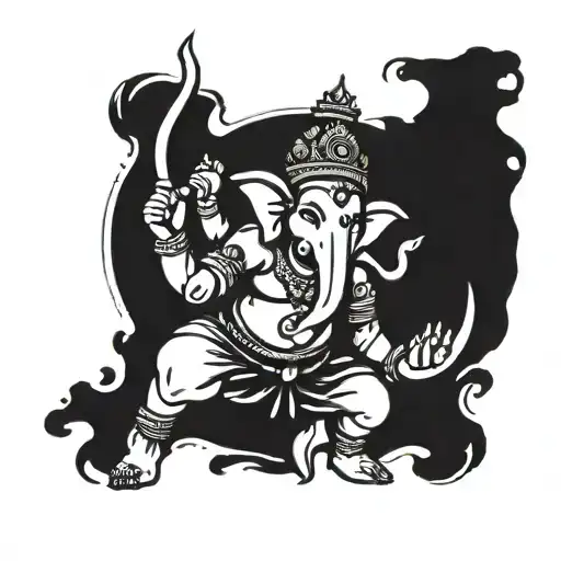 ganesha warrior tattoo design idea