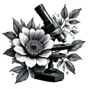 microscope with a flower tattoo design idea