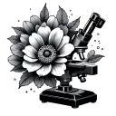 microscope with a flower tattoo design idea