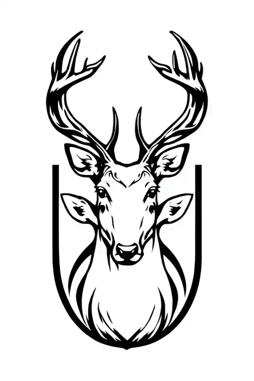 deer, family, masculinity symbolism tattoo design idea