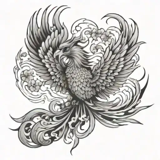 Japanese Phoenix tattoo design idea