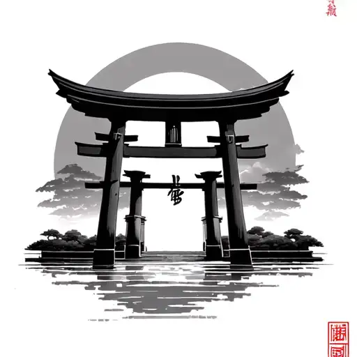 Japanese Torii Gate tattoo design idea