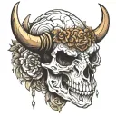 bison skull tattoo design idea