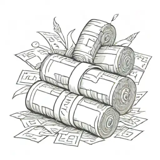 a roll of money tattoo design idea