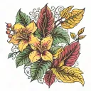 croton flowers tattoo design idea