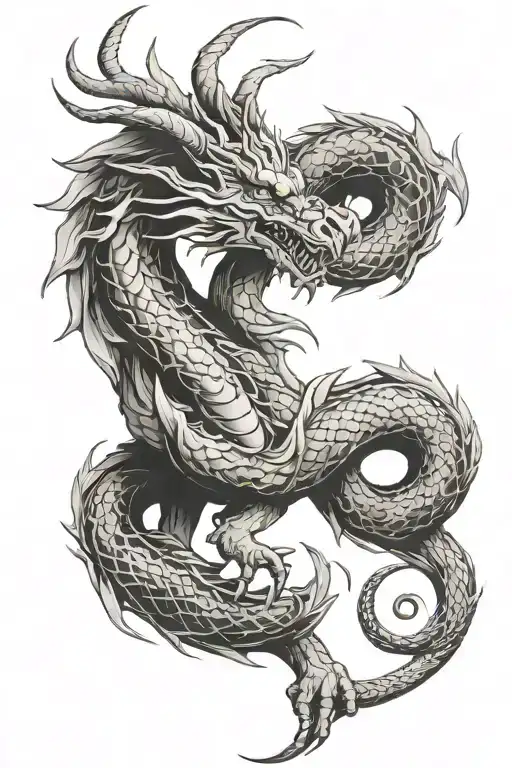 dragon Aries zodiac sign tattoo design idea