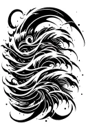 tribal waves tattoo design idea
