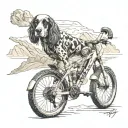 POST SLUDGE METAL WILD CROSS COUNTRY MOUNTAIN BICYCLE MOUNTAINS RIVER SPANIEL BRETON tattoo design idea