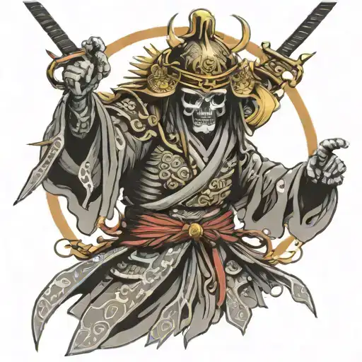 holy death samuraī tattoo design idea