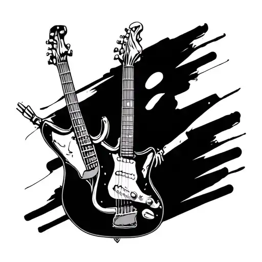 Skeleton Guitar tattoo design idea