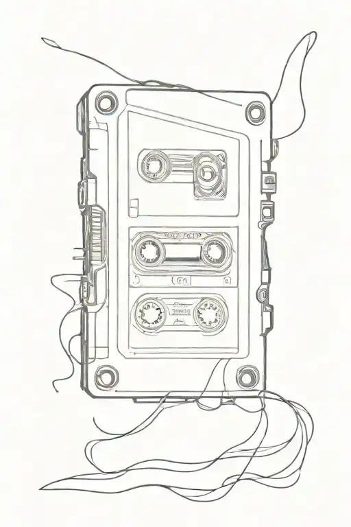 cassette tape tattoo design idea