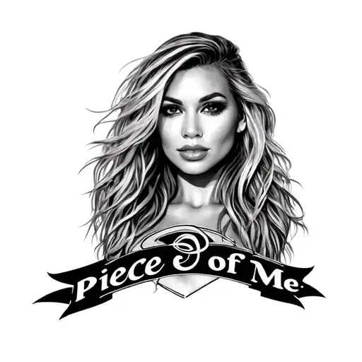 A Britney Spears tattoo with the lyrics "Piece Of Me" tattoo design idea