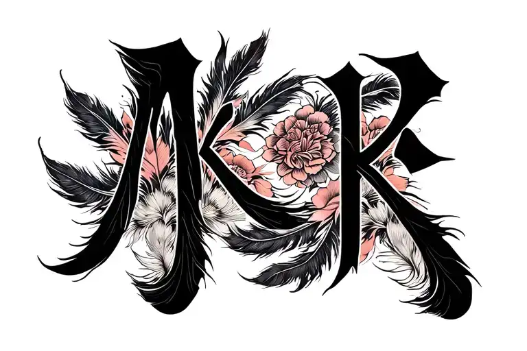 "Akira" Symbol made of feathers tattoo design idea
