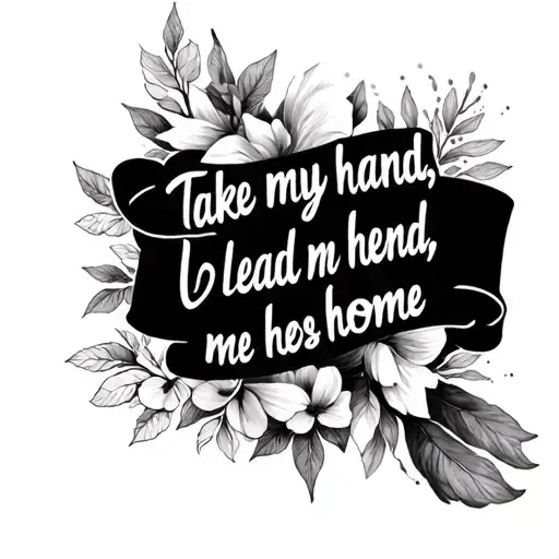 "Take my hand, lead me home" stencil tattoo design idea