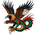 hawk and dragon tattoo design idea