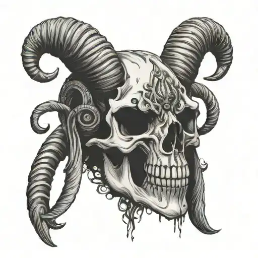 Skull Aries tattoo design idea