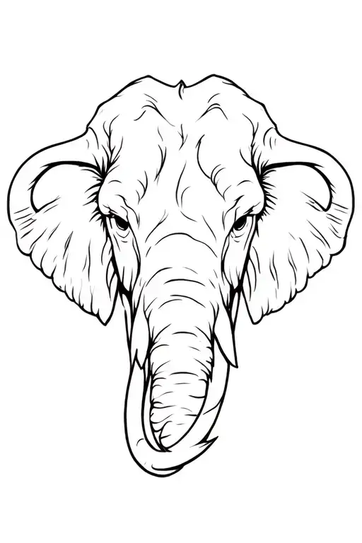 mammoth head tattoo design idea