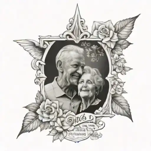 memorial piece for grandparents tattoo design idea