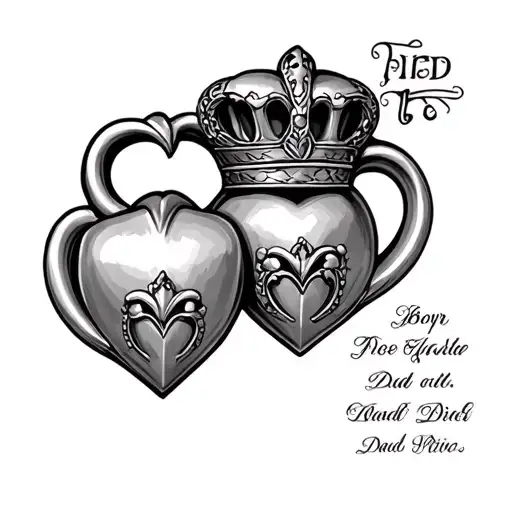 irish claddagh with dad memorial tattoo design idea