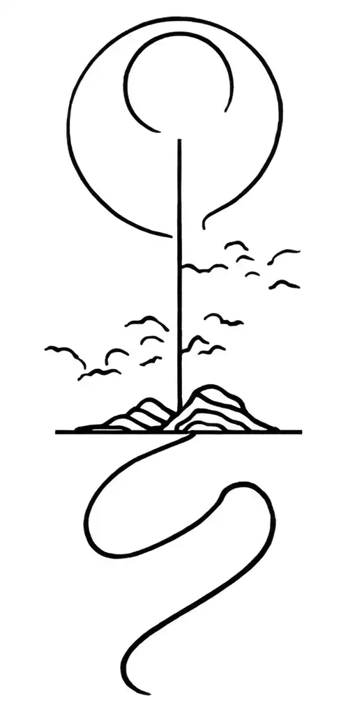 sysyphus zen garden tattoo design idea