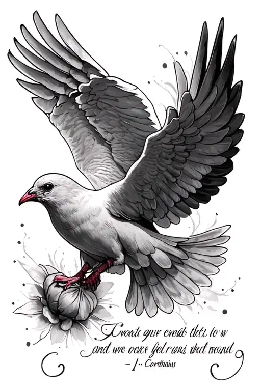 dove bible scripture 1st Corinthians tattoo design idea