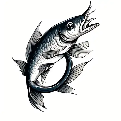 Fish Hook tattoo design idea