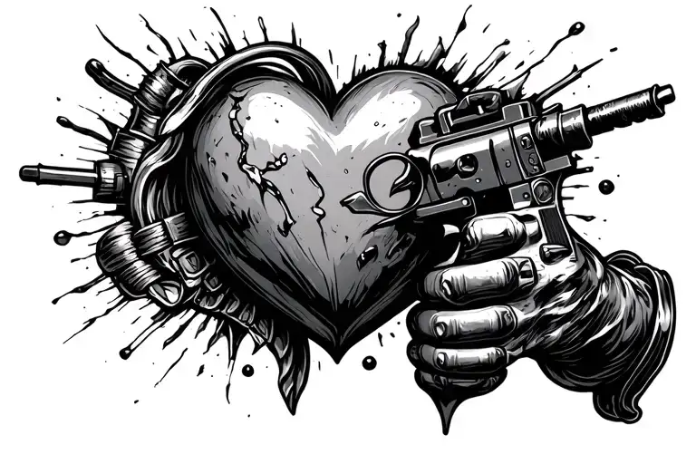heart like a hand grenade tattoo design idea
