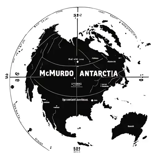 McMurdo Antartica with map coordinates and map im consumed tattoo design idea