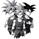 Dragon Ball Z Family of 3 tattoo design idea