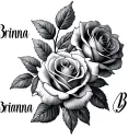 "Brianna B" roses blooming tattoo design idea