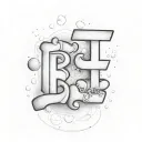 bubble letters of the phrase "grief is just love letting go" tattoo design idea
