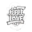 bubble letters of the phrase "grief is just love letting go" tattoo design idea