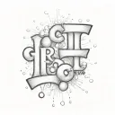 bubble letters of the phrase "grief is just love letting go" tattoo design idea