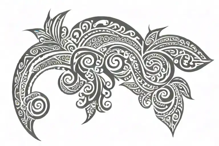 Fijian tribal patterns blending tattoo design idea