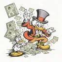 Scrooge McDuck getting robbed by the monopoly man  tattoo design idea
