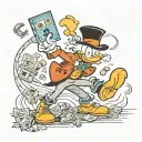 Scrooge McDuck getting robbed by the monopoly man  tattoo design idea