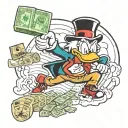 Scrooge McDuck getting robbed by the monopoly man  tattoo design idea