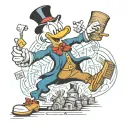 Scrooge McDuck getting robbed by the monopoly man  tattoo design idea