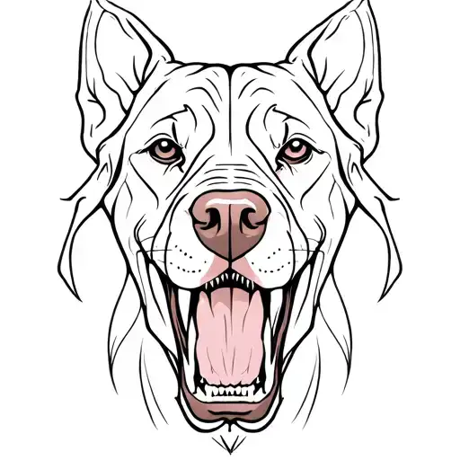 snarling bloodhound's head tattoo design idea