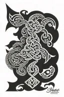 Norse knots gradient to tribal patterns tattoo design idea
