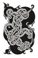 Norse knots gradient to tribal patterns tattoo design idea