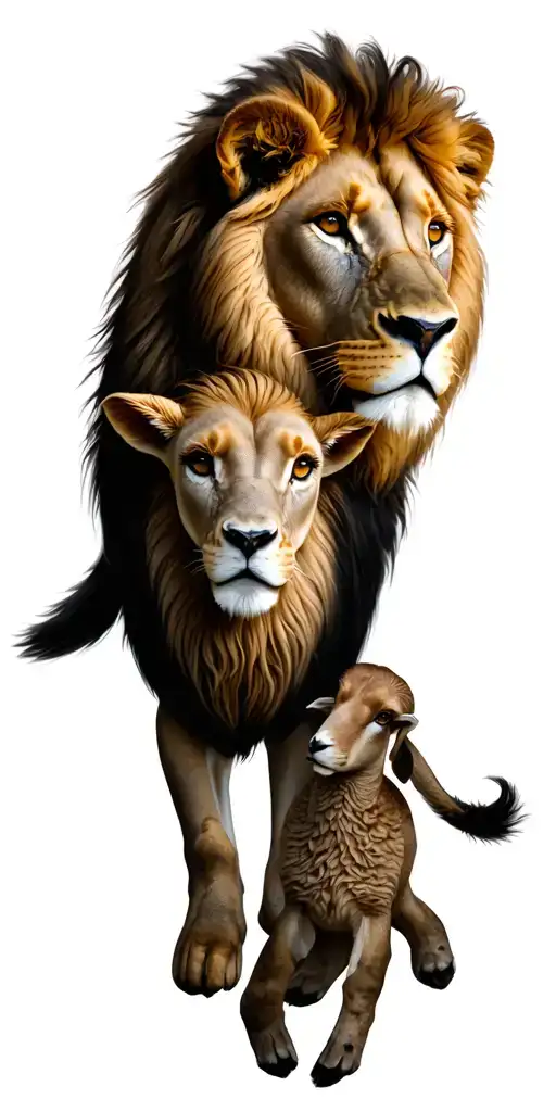 lion and lamb tattoo design idea